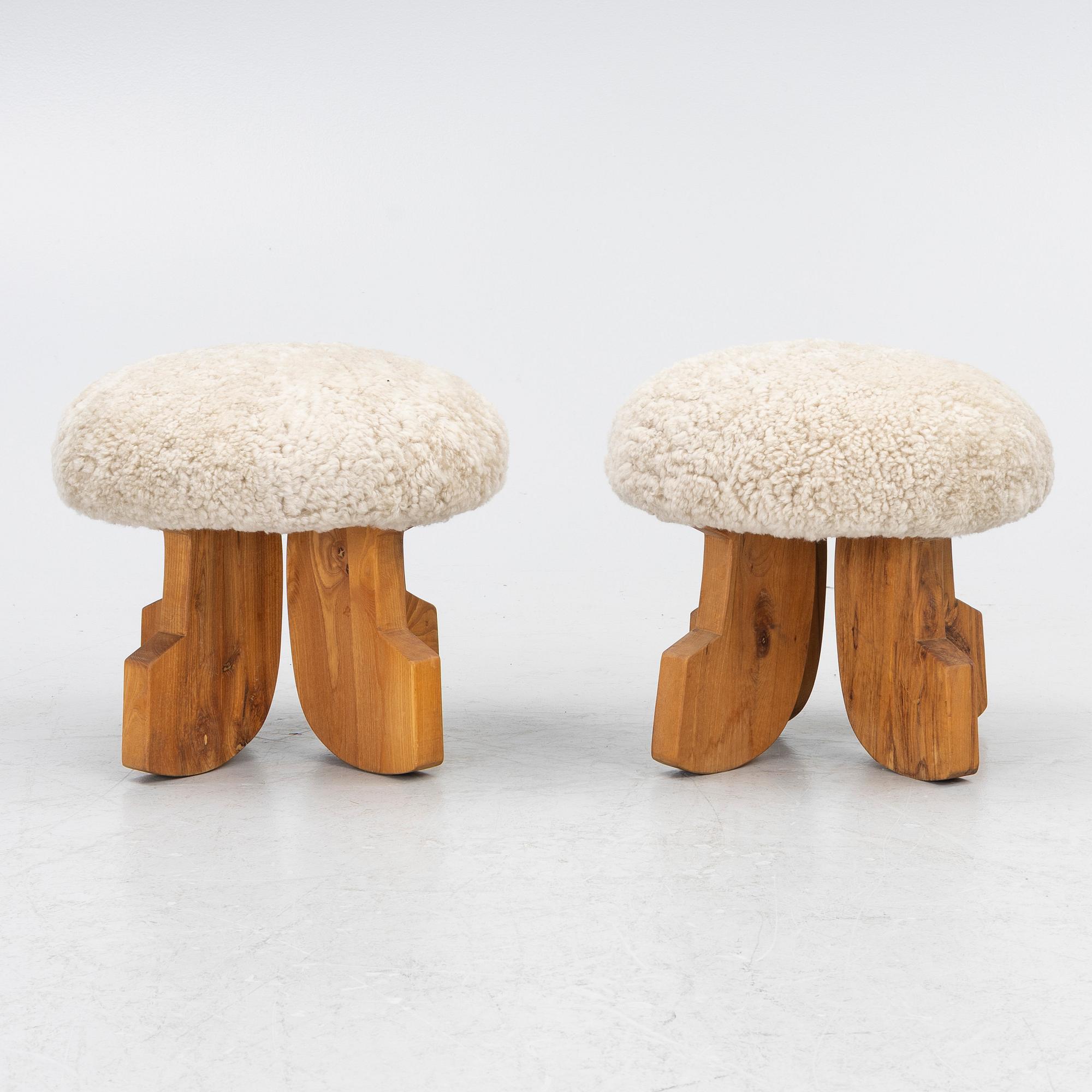 Bernt Bäckdahl, a pair of stools, one signed and dated -79.