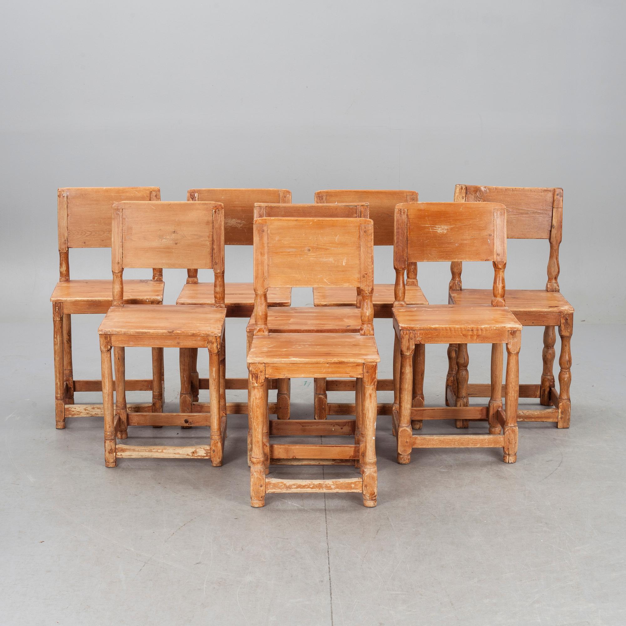 STOLAR, 8 snarlika, barockstil. 1800-tal.