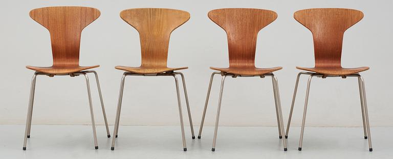 STOLAR, 4 st, "3105 / Munkegårdsstolen / Myggan", Arne Jacobsen, Fritz Hansen, Danmark, 1900-talets andra hälft.