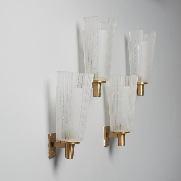 A set of four Swedish Modern wall lamps, 1940's.