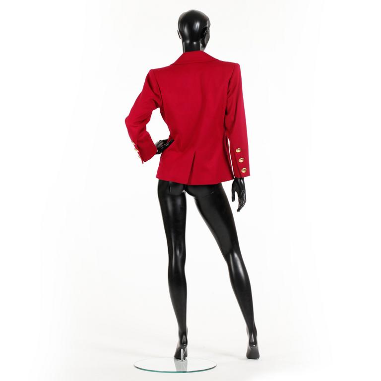 YVES SAINT LAURENT, a red wool jacket.