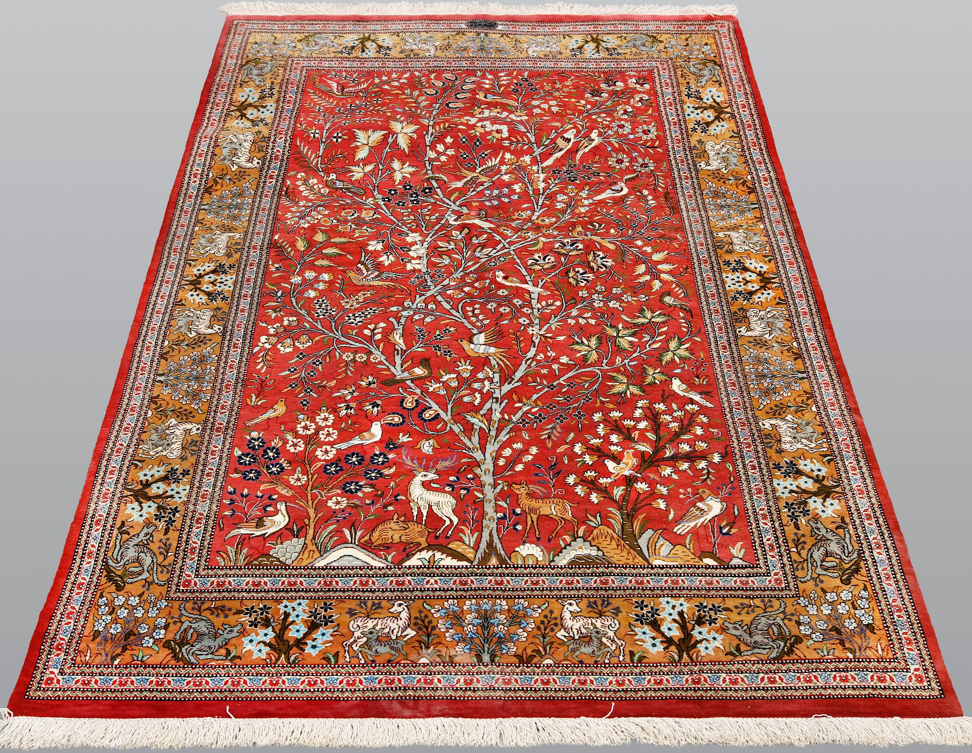 Matta, Gohm, figural, silke, signerad, ca 149 x 96 cm.