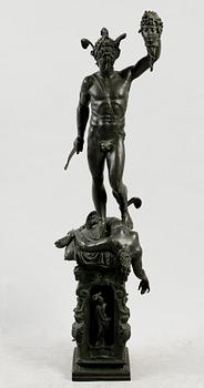 SKULPTUR, brons, efter Benvenuto Cellini, 1800-/1900-tal. H ca 95.