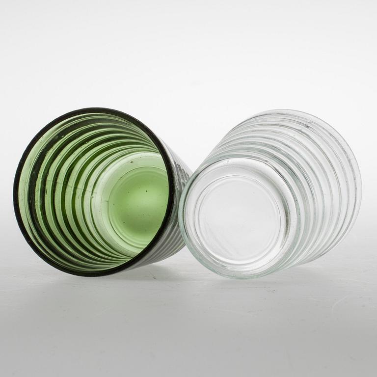 SERVISDELAR, glas, 27 st, "Böljeblick" Aino Aalto, Karhula och Riihimäki 1930-1980-tal.