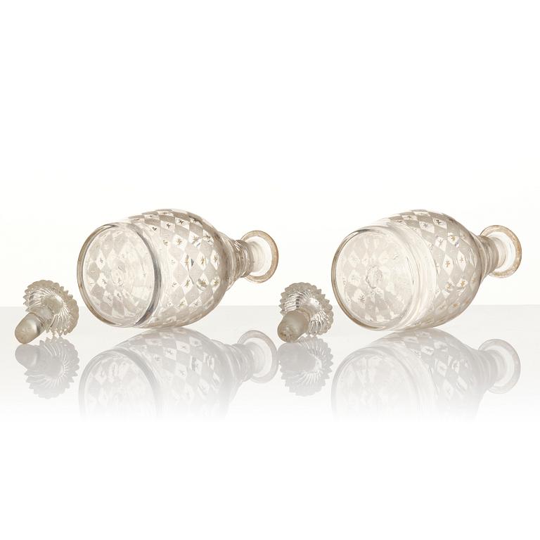 Decanters, a pair, possibly Kosta, circa 1900.