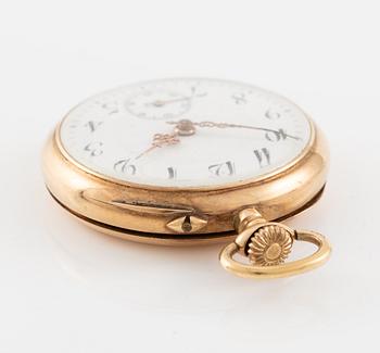 Pocket watch, 14K gold, with stand, 33 mm.