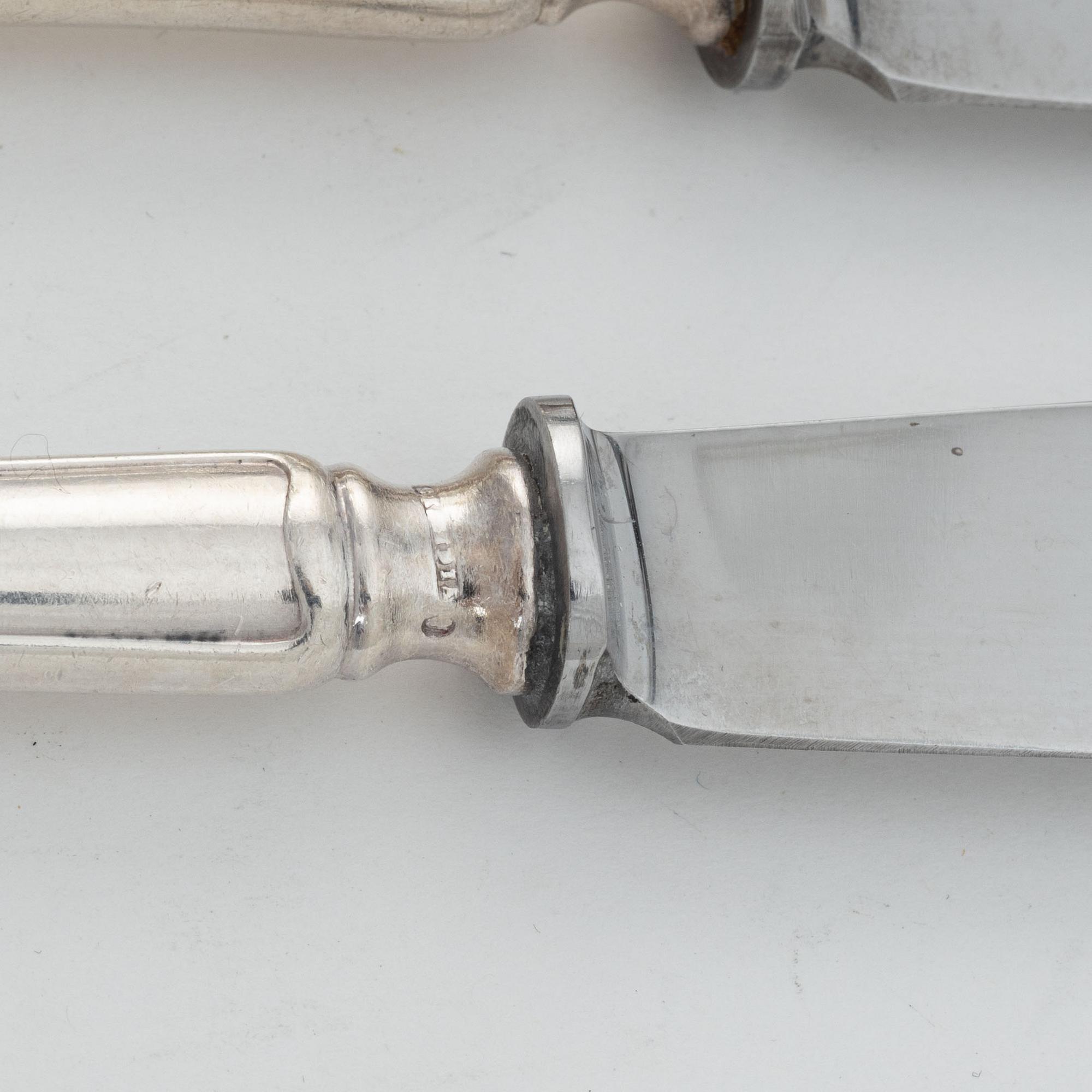 Skandia Silver-& Nysilver Ab, bestickservis, 49 delar, silver, modell Haga, Stockholm bl a 1937.