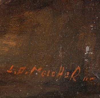 OKÄND KONSTNÄR, olja på duk. 1800-tal.