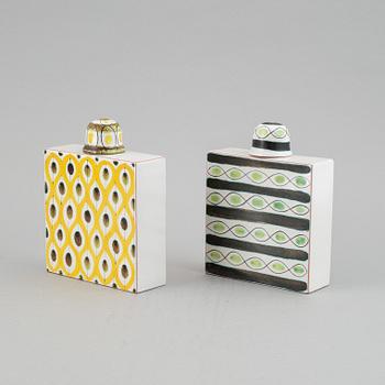 Stig Lindberg, a pair of faience bottles from  Gustavsbergs Studio.