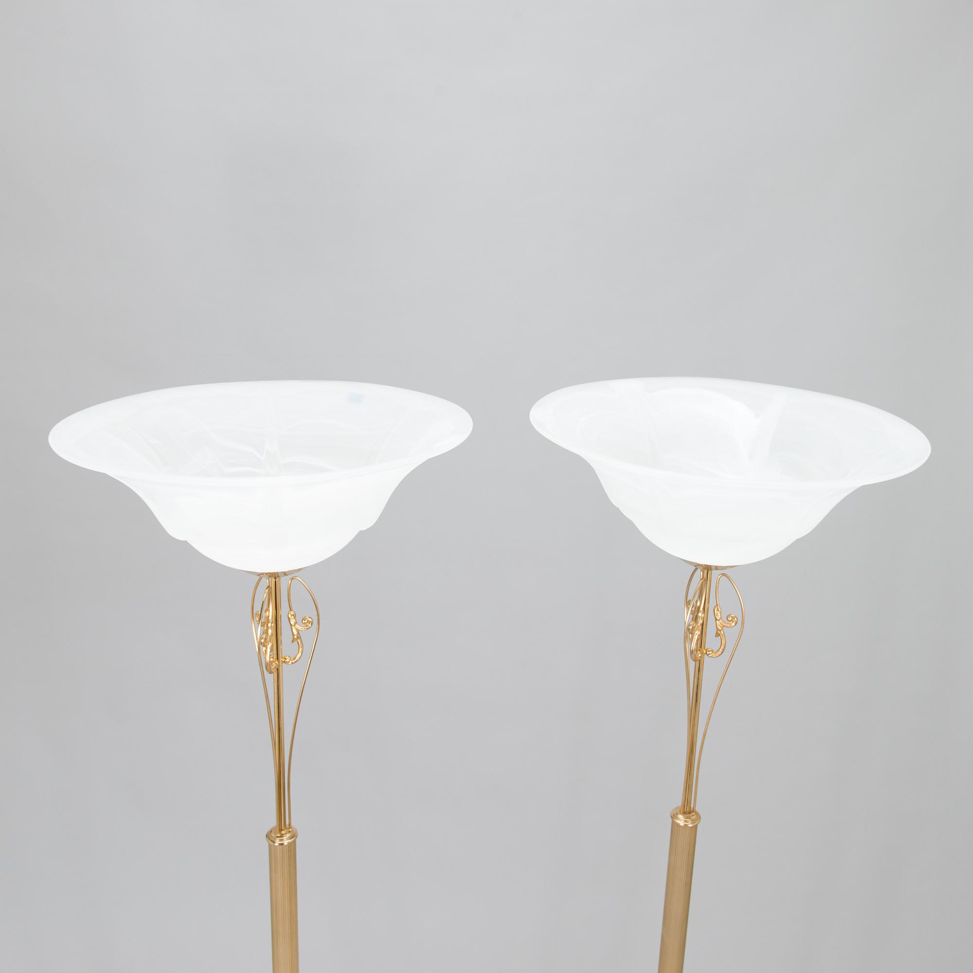 Golvlampor, ett par, Murano, Italien, 1900-talets slut.