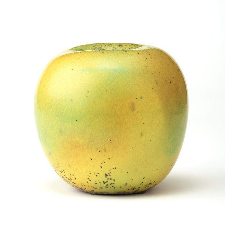 Hans Hedberg, A Hans Hedberg faience sculpture of an apple, Biot, France.