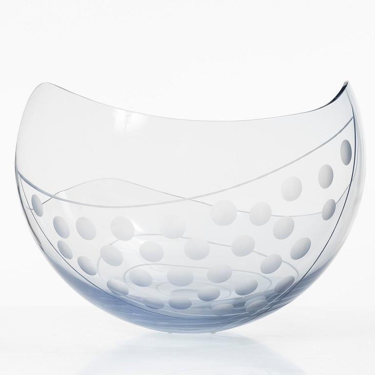 Helén Krantz, skål, glas, unik, Orrefors 2001.