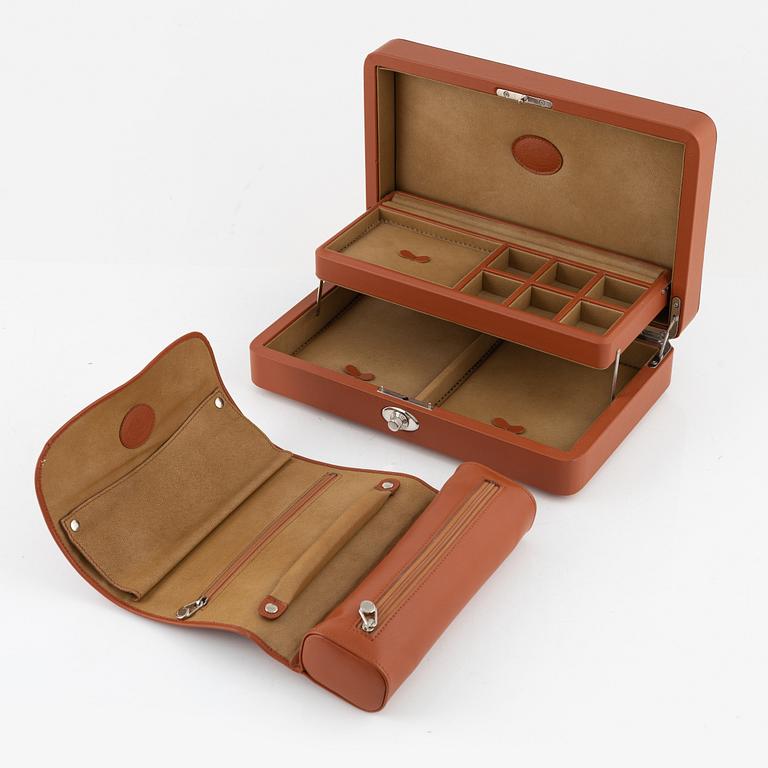 Underwood, a jewelry box and a travel case for jewelry.