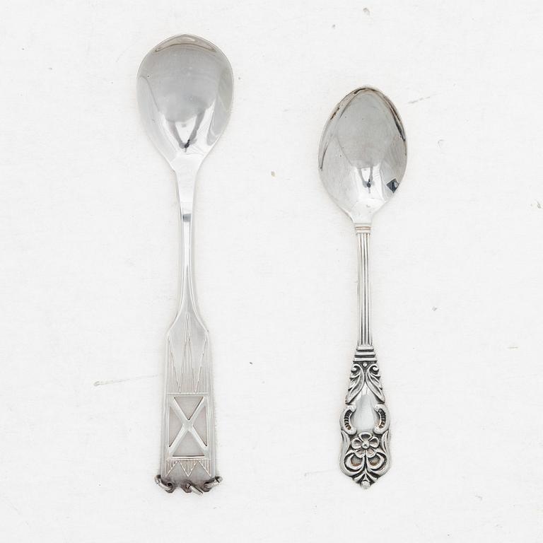 Coffee and mocha spoons, 12+6 pieces, silver, Alton Guldvaru Ab, Falköping, 1959–1967.