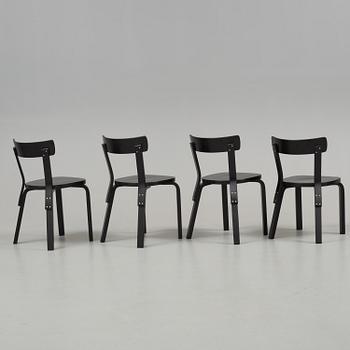 Alvar Aalto, 4 chairs and a table, probably Artek.