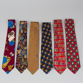 A set of 3+3 silk ties by  KENZO och BURBERRY.