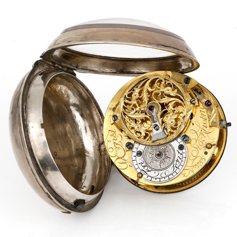 FICKUR, silver, Ernst, Stockholm, sekelskiftet 1900. Tot vikt ca 131,2 gram.