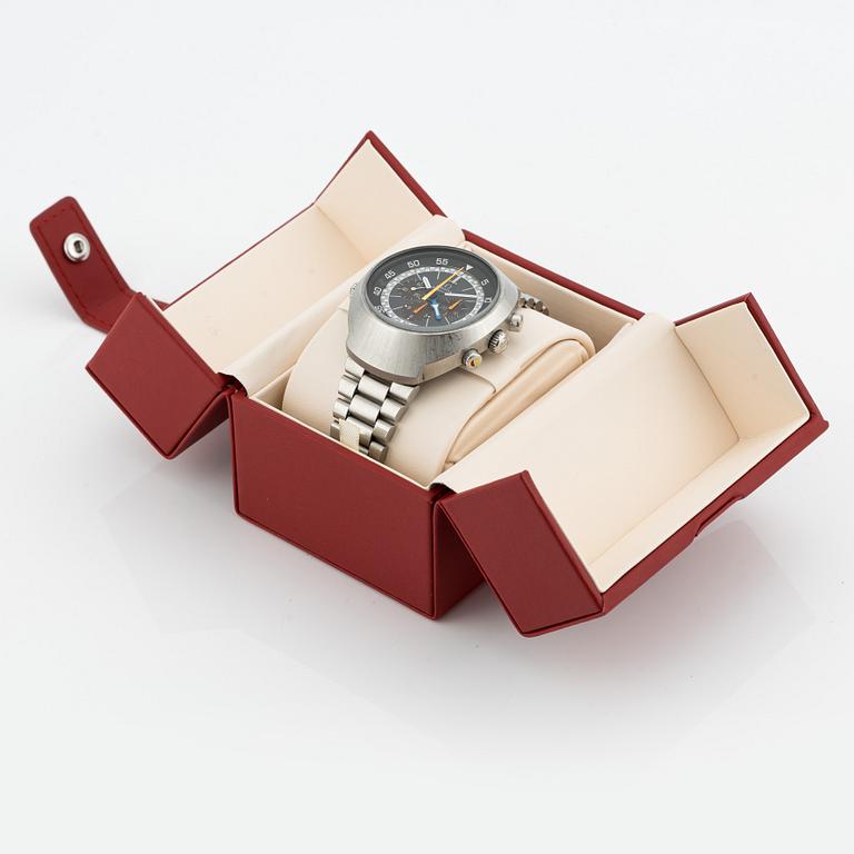 Omega, Flightmaster, chronograph, wristwatch, 43 x 52 mm.
