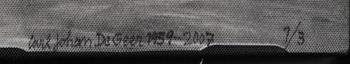 Carl Johan De Geer, photo sublimation signed and dated 1959-2007. Numbered 1/3.