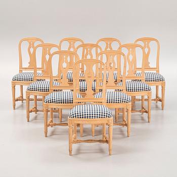 A set of ten 'Hallunda' Gustavian style chairs from IKEA, 1990s.