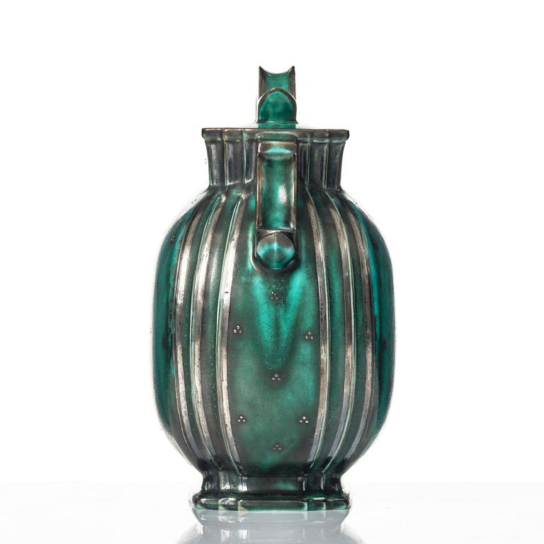 Wilhelm Kåge, a stoneware 'Argenta' urn with cover, model 935, Gustavsberg, Sweden, 1934.