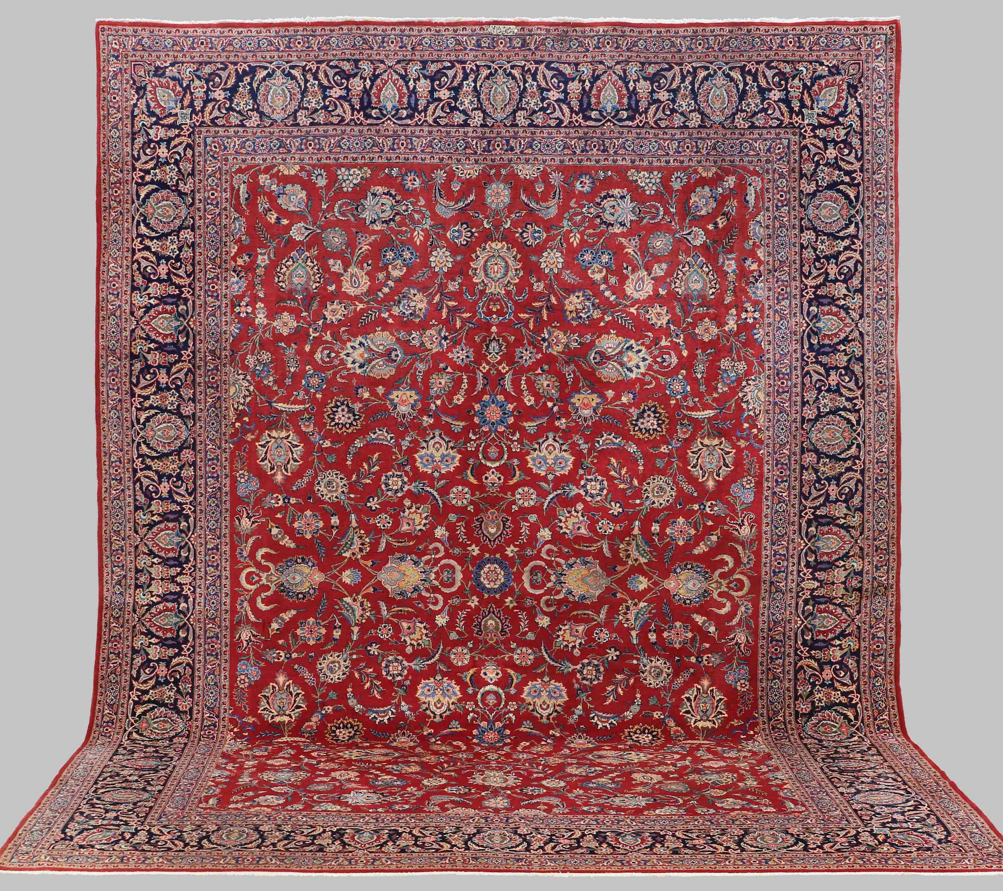 A semi antique Keshan carpet, c. 452 x 333 cm.