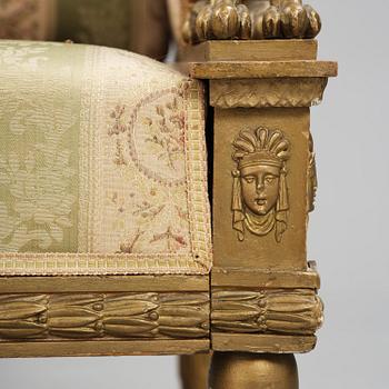 A late Gustavian sofa attributed to E. Ståhl (master in Stockholm 1794-1820).