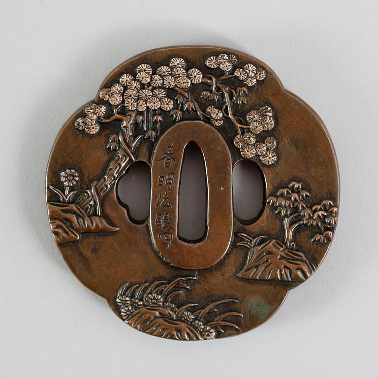 TSUBA, brons, Japan, 1800-tal.