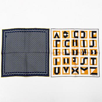 HERMÈS, two pochette/gavroche scarves.