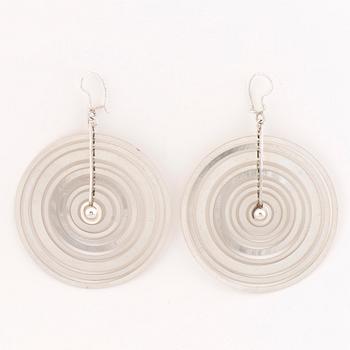 A PAIR OF TAPIO WIRKKALA EARRINGS, "Silver Moon", silver. kultakeskus 1972.