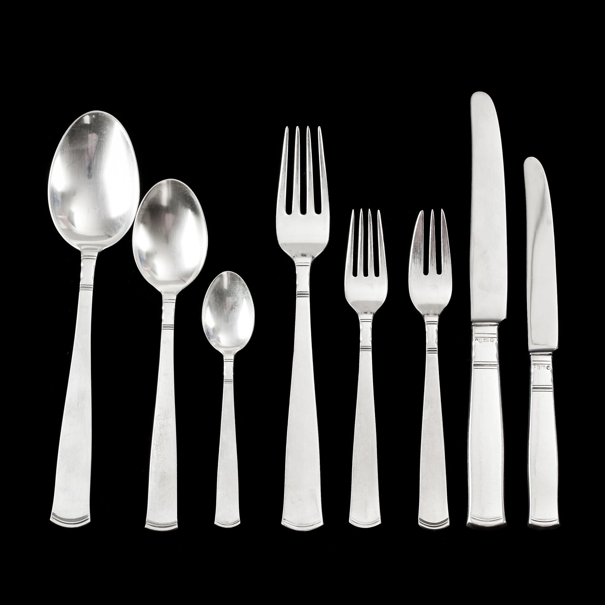BESTICKUPPSÄTTNING, 112 delar, silver, "Rosenholm", GAB, 1900-tal.