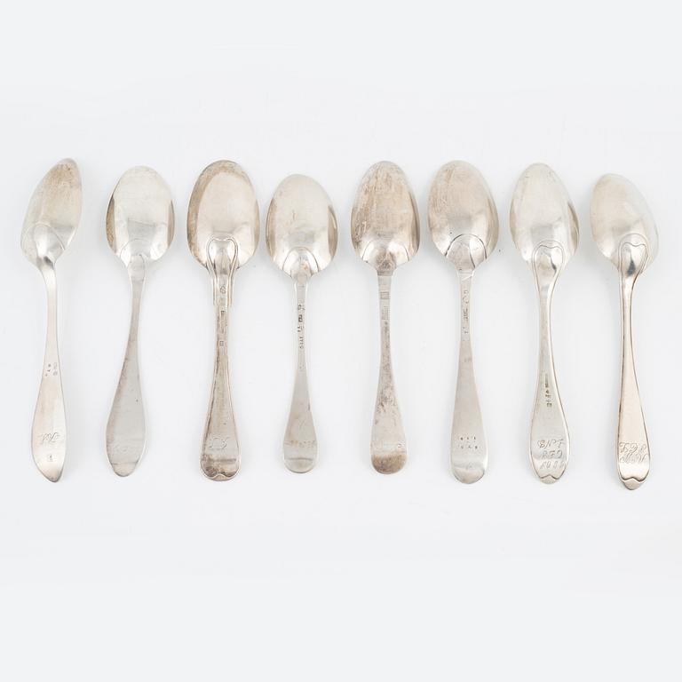 A set of  Silver Spoons, including Andreas Isberg, Skänninge 1814 (8 pieces).