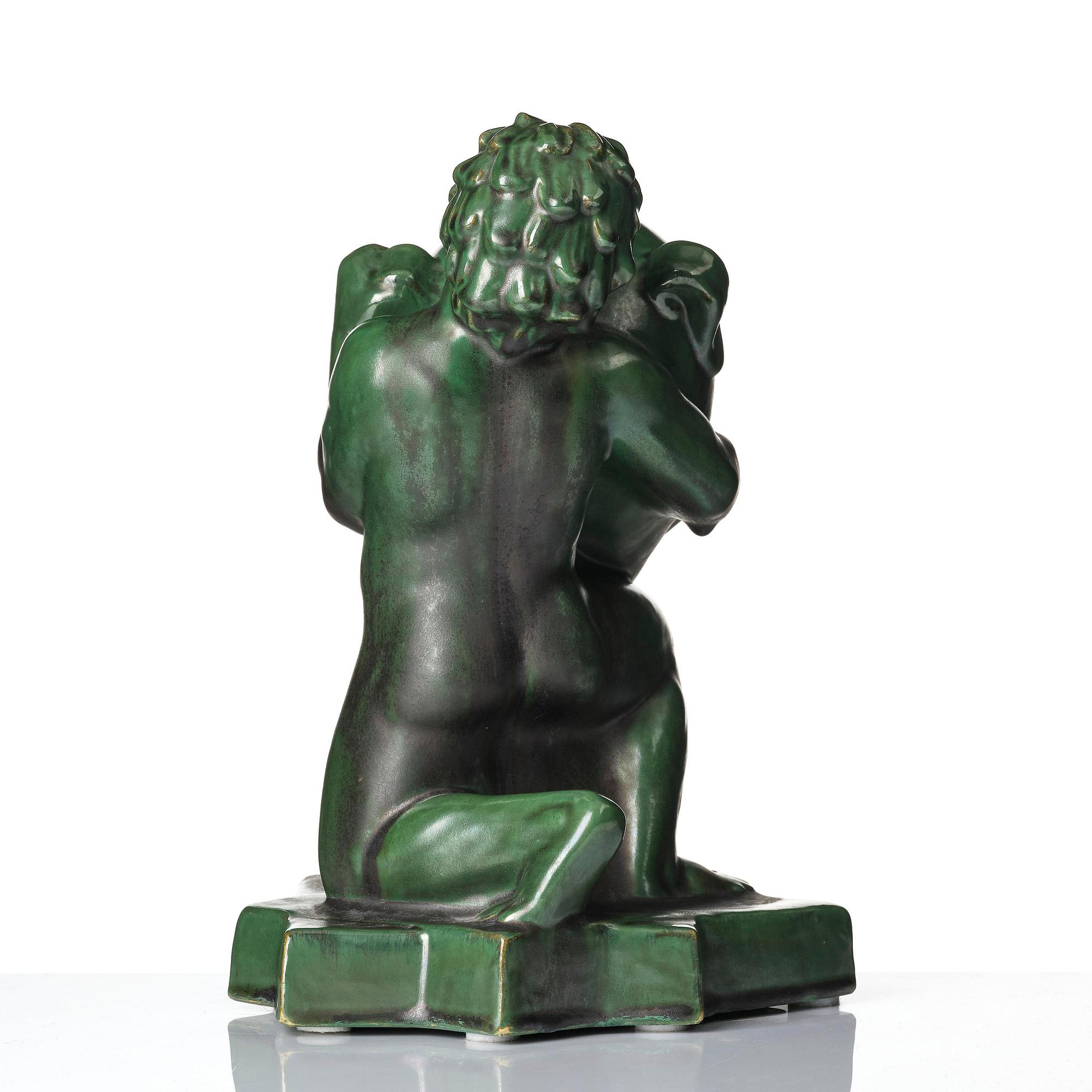 Ivar Johnsson, "Caliban", a glazed ceramic sculpture, Gefle porcelain factory, 1930s.