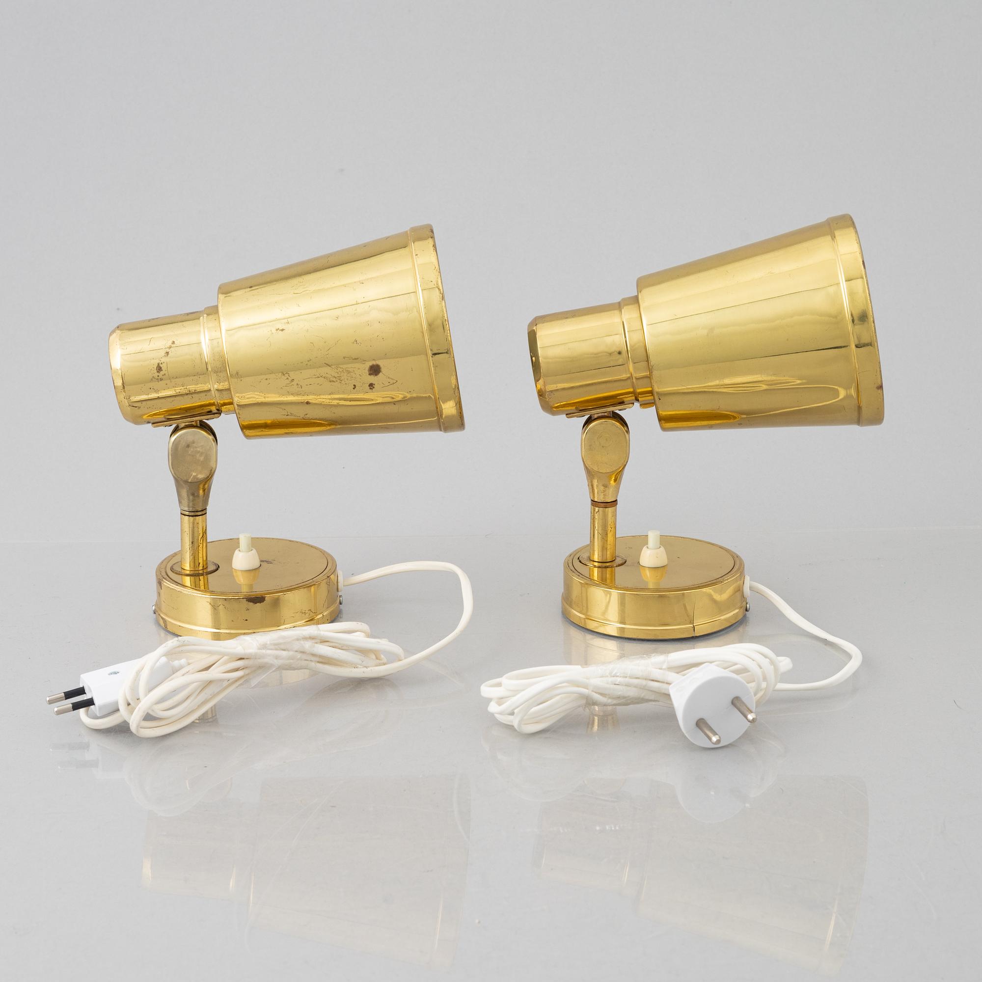 A pair of wall lamps, Bröderna Johansson Autometall, Skellefteå, Sweden, 1960's.
