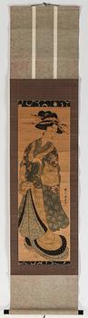 RULLMÅLNINGAR, 3 st, på papper, Japan 1900-tal.