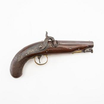 Percussion pistol, JJ Wolff Southampton, 19th century.