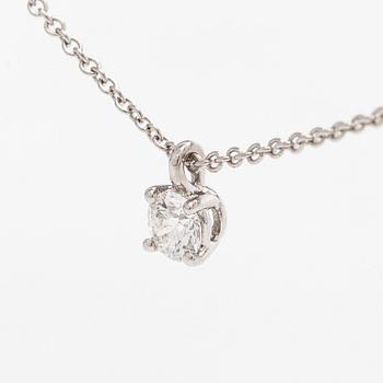 Tiffany & Co, halsband, platina, med en briljantslipad diamant.
