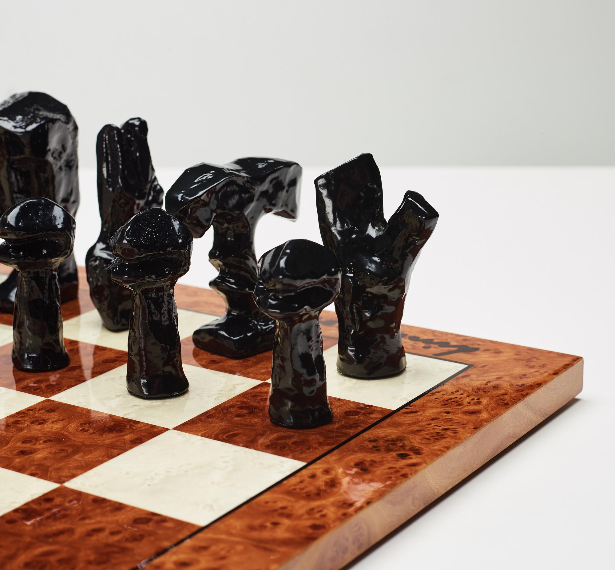 Bengt Lindström, chess game with chess pieces, executed around 1994-95.