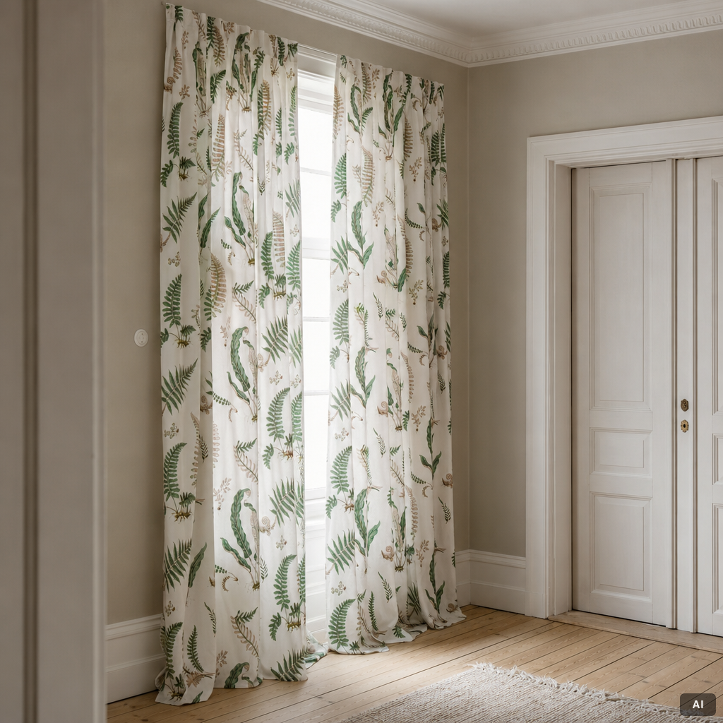 A pair of GP & J Baker 'Stensöta' curtains, purchased at Svenskt Tenn.