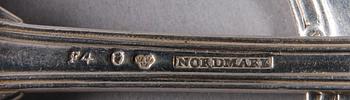 MATSKEDAR, 7 st, silver, mest Petter Nordmark, Stockholm 1836.