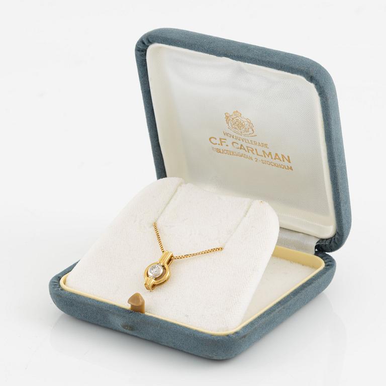 Pendant, 18K gold with brilliant-cut diamond.