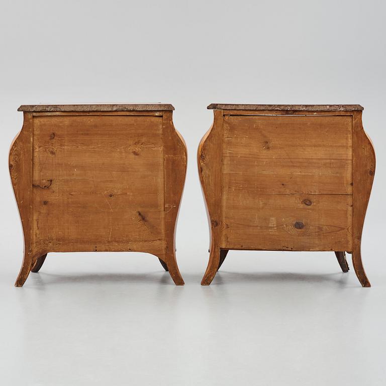 A pair of Swedish Rococo commodes by J Neijber (master in Stockholm 1768-1795), 18th century.