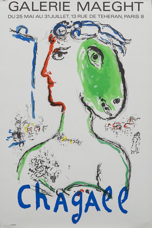 MARC CHAGALL, poster, Galerie Maeght 1972.