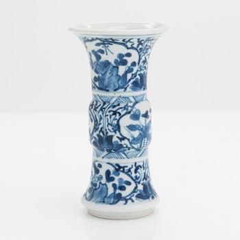 A Kangxi style porcelain vase, China late 19th century.