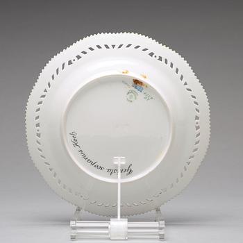 A set of 12 Royal Copenhagen 'Flora Danica' dessert dishes, Denmark, 20th Century.