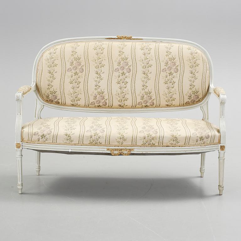 SOFFGRUPP, 5 delar, gustaviansk stil, 1900-tal.