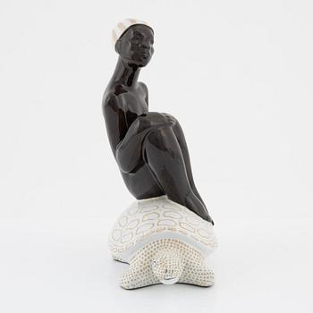 Mari Simmulson, figurin, lergods, Upsala Ekeby, 1950-tal.