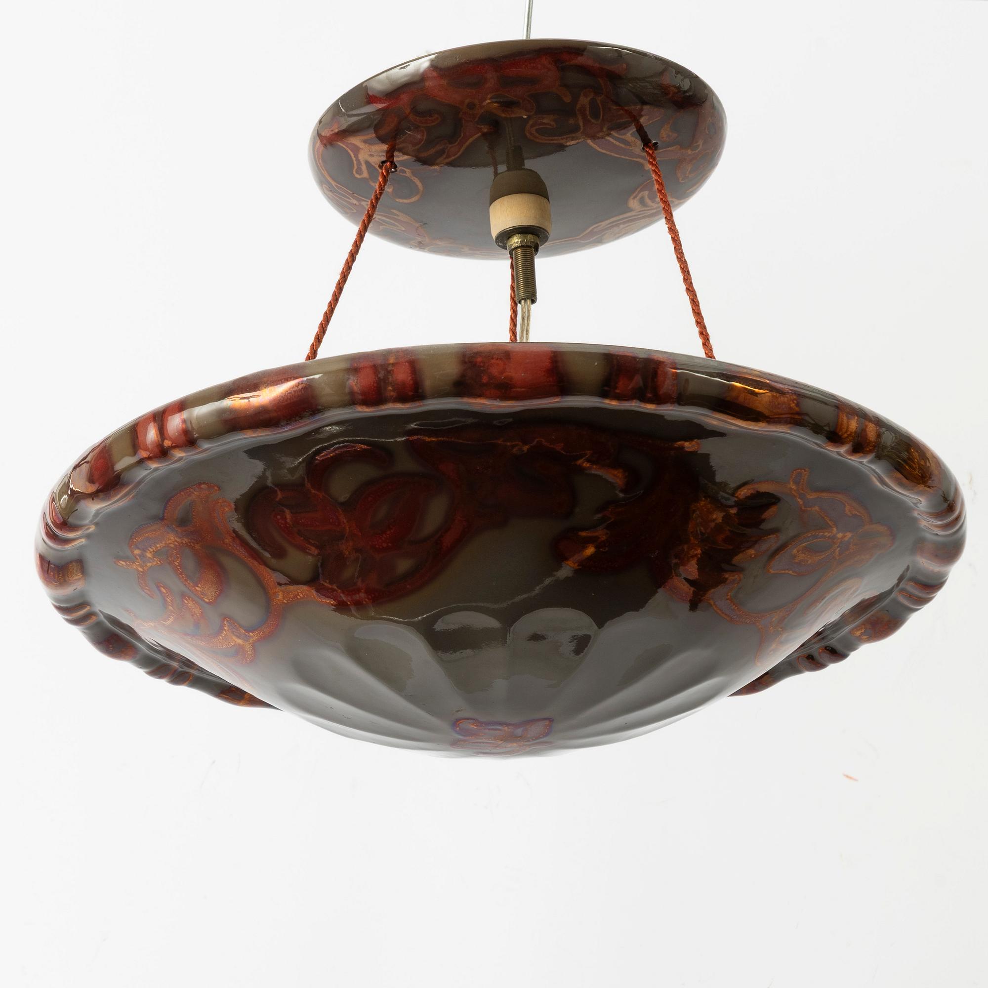Taklampa, keramik, Höganäsbolaget, 1915-1926.