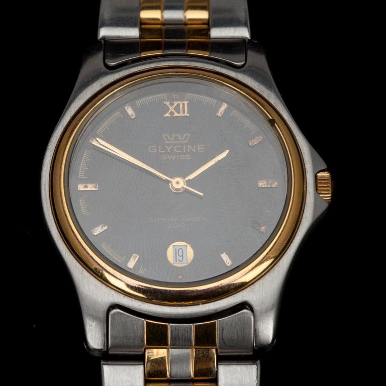 RANNEKELLO, miesten. Glycine, teräs. Sveitsi 1990-luku.