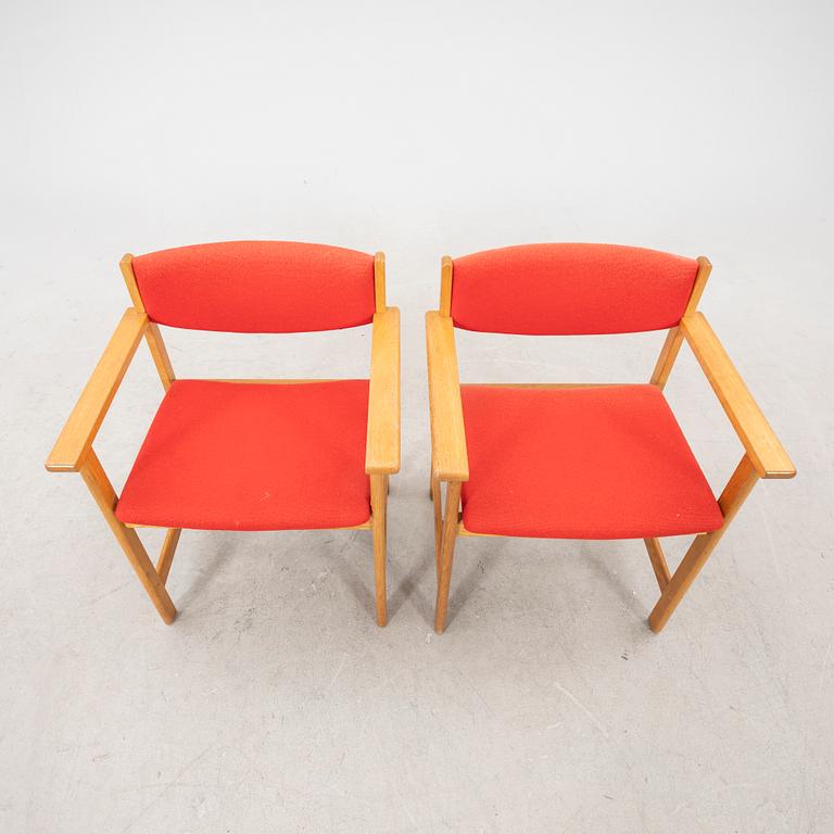 A pair of 1970s Høng Stolefabrik oak armchairs.
